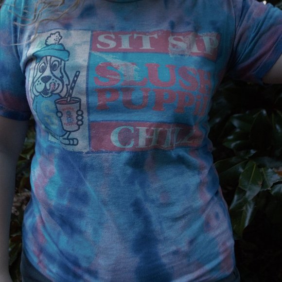 Slush Puppie Grey, Red, & Blue Tie-Dye T-Shirt - Picture 2 of 3